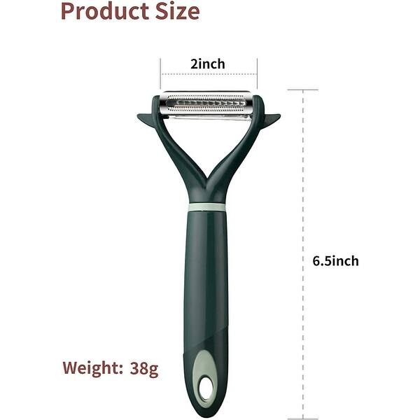 Green 2in1 Vegetable and Fruit Peeler with Sharp Slicer and Julienne