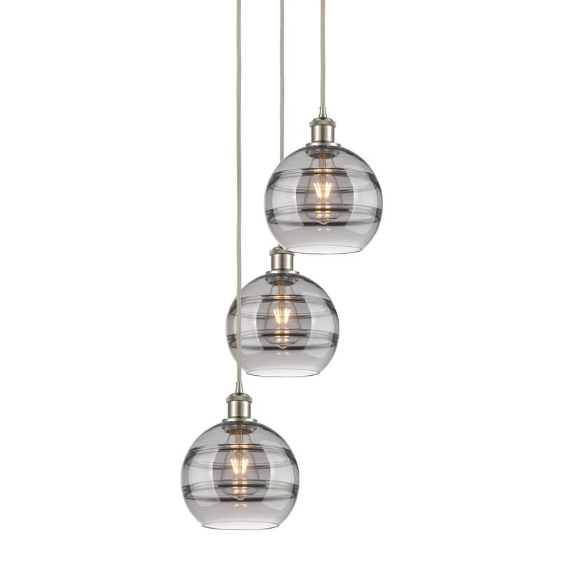 Innovations Lighting 113B-3P-30-15 Rochester Pendant Rochester 3 Light - Brushed Satin Nickel / Smoked