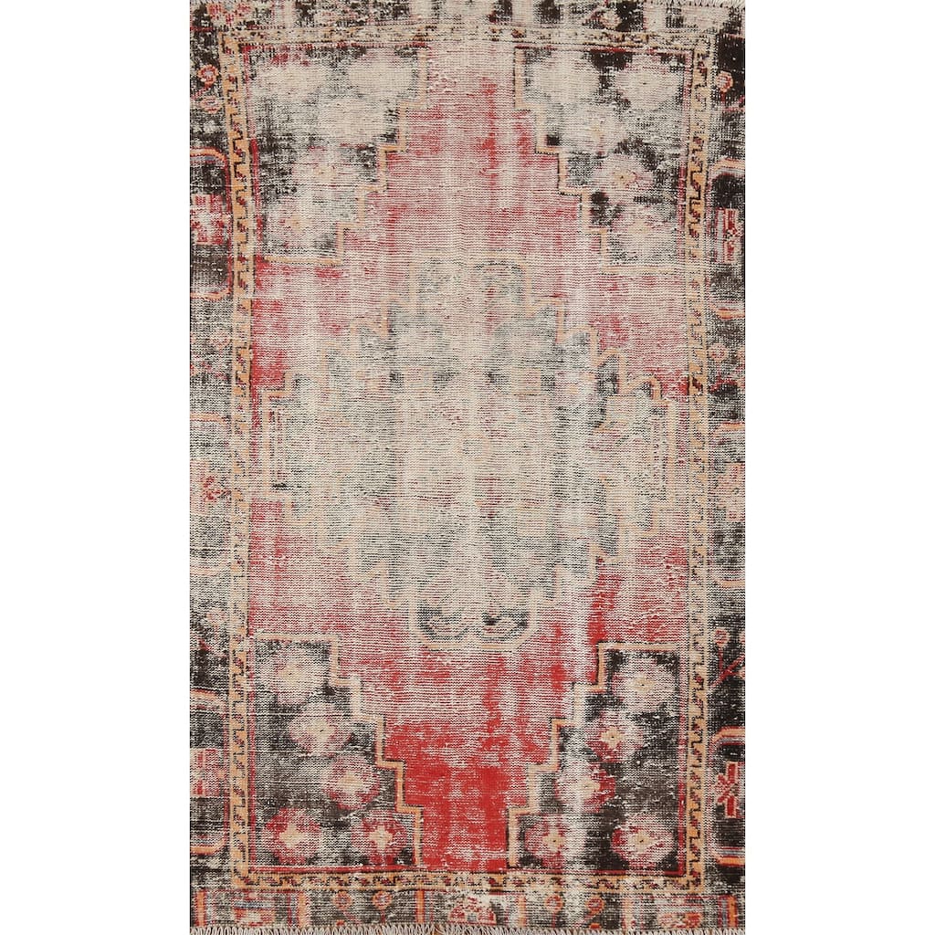 Hand Knotted Oriental 100% Wool Carpet Traditional Medallion Red Hamedan Area Rug - 6' 2'' X 3' 5''