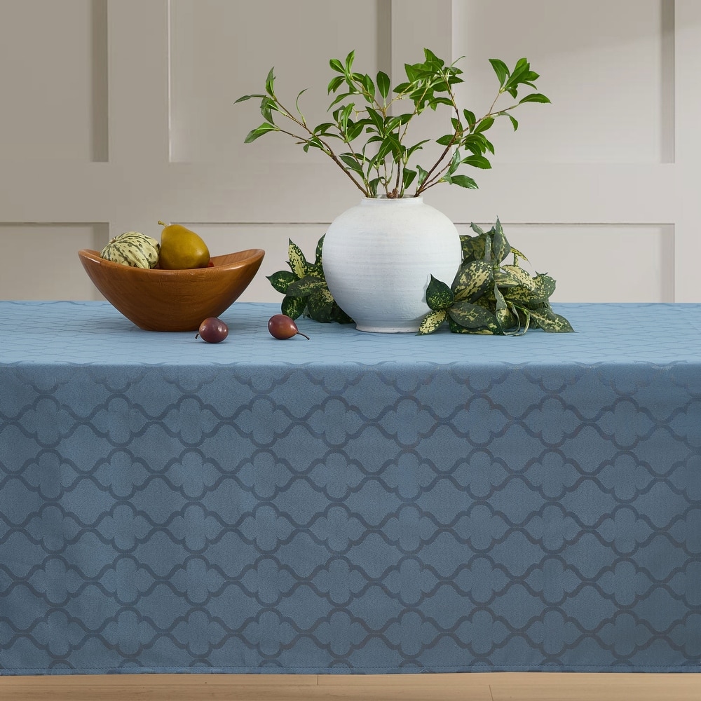 HLC.me Modena Lattice Fabric Tablecloth, Jacquard Fabric Table Cloth for Rectangle Table Advanced Water & Fade Resistance