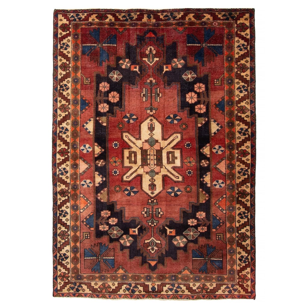 ECARPETGALLERY Hand-knotted Melis Vintage Dark Copper Wool Rug - 4' 9" x 6' 11"