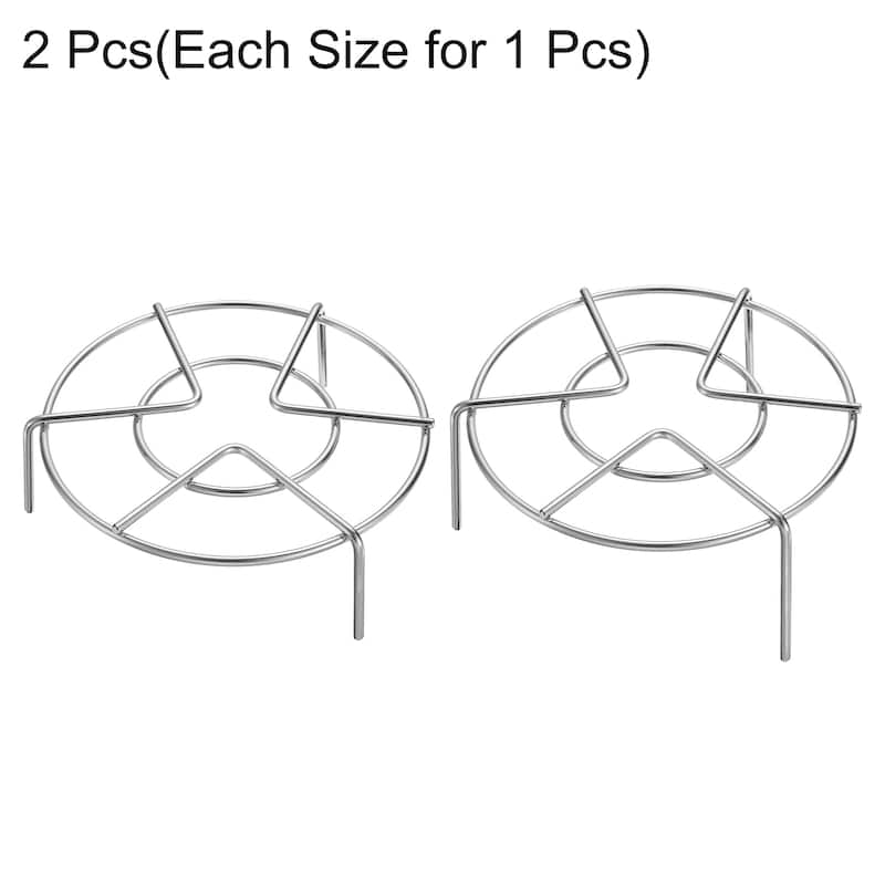 2pcs Steam Rack 6.3" Dia Metal Trivets for Cooker Silver (1.2"/2.8" Tall)