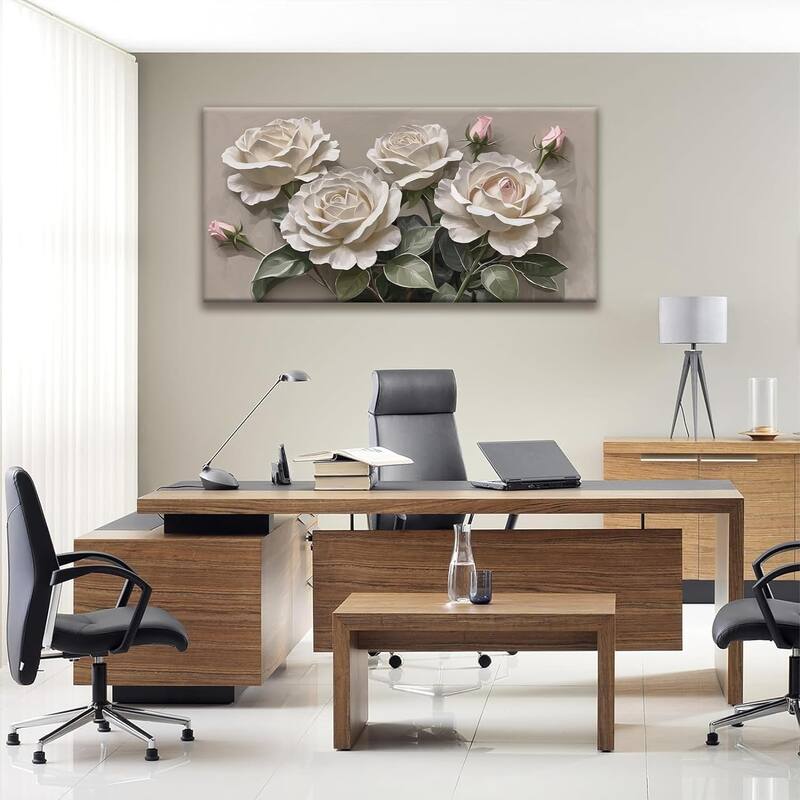 Wall Decor Pink White Floral Wall Art