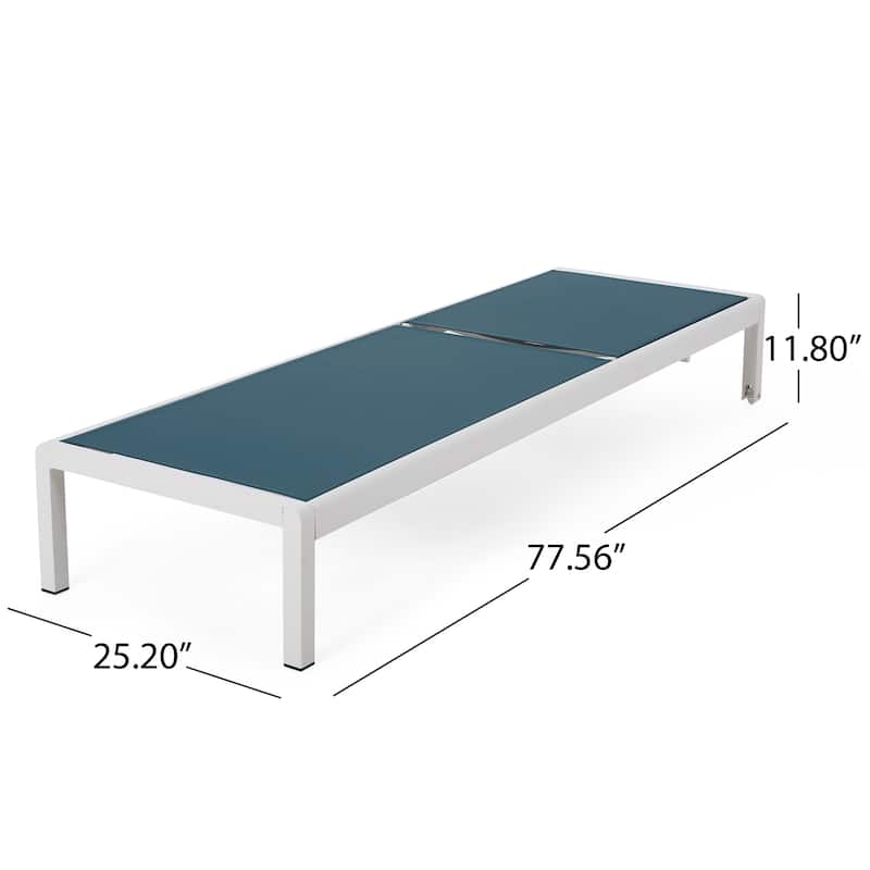 Cape Coral Outdoor Aluminum Chaise Lounge (Set of 2) by Christopher Knight Home - 77.56" D x 25.20" W x 11.80" H
