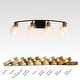 preview thumbnail 7 of 13, Modern Farmhouse 4-Light Black Gold Bathroom Vanity Lights Glass Wall Sconces - D32.3" x H8.6"