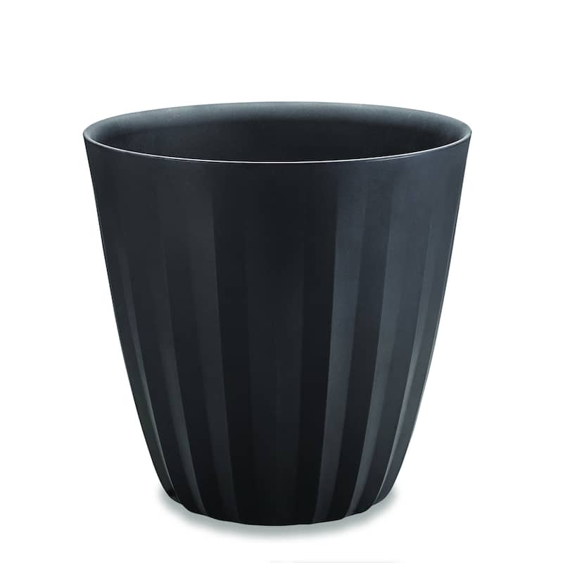 Pleat Modern Pleated Indoor and Outdoor Planter - 27 in - Caviar Black