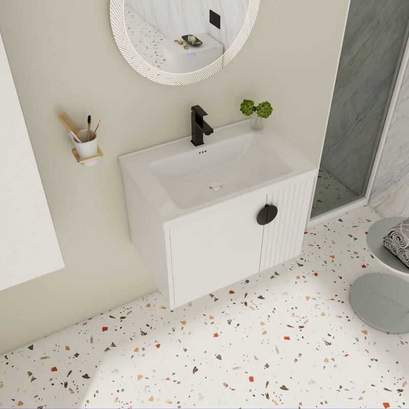 28 Inch Bathroom Vanity with Ceramic Sink
