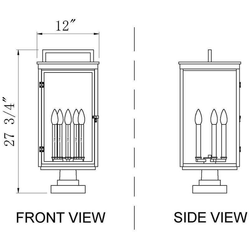 Z-Lite 5019PHXLS-SQPM Hartwell 5 Light 28" Tall Post Light with Seedy