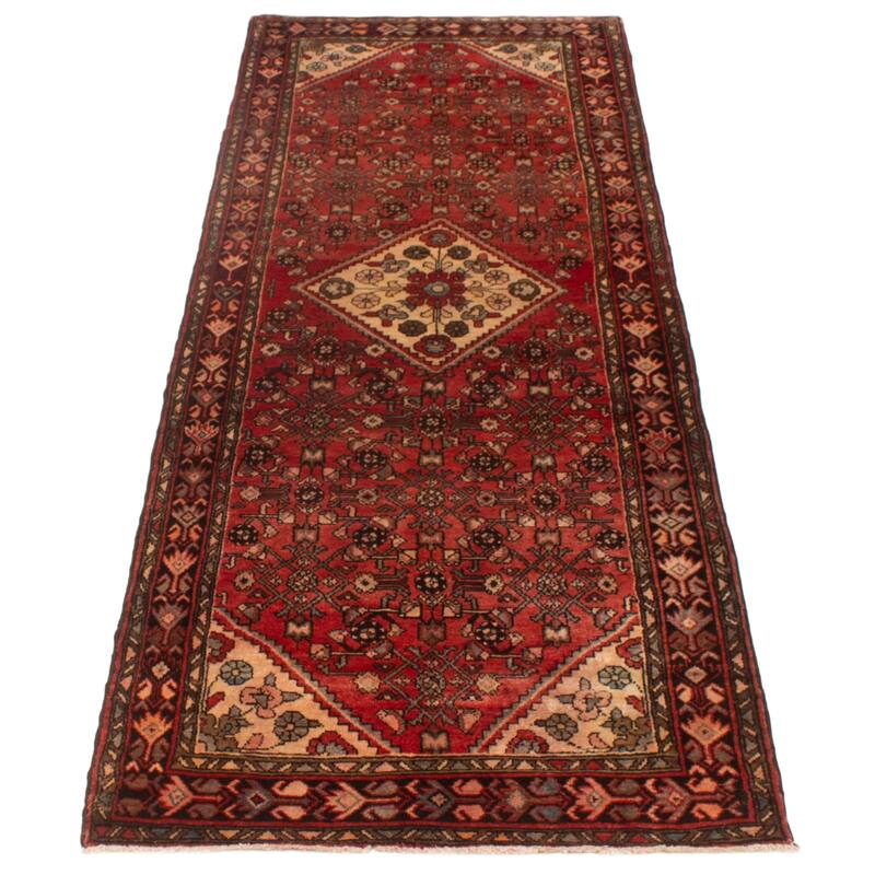 ECARPETGALLERY Hand-knotted Andelz Red Wool Rug - 3'8 x 10'2