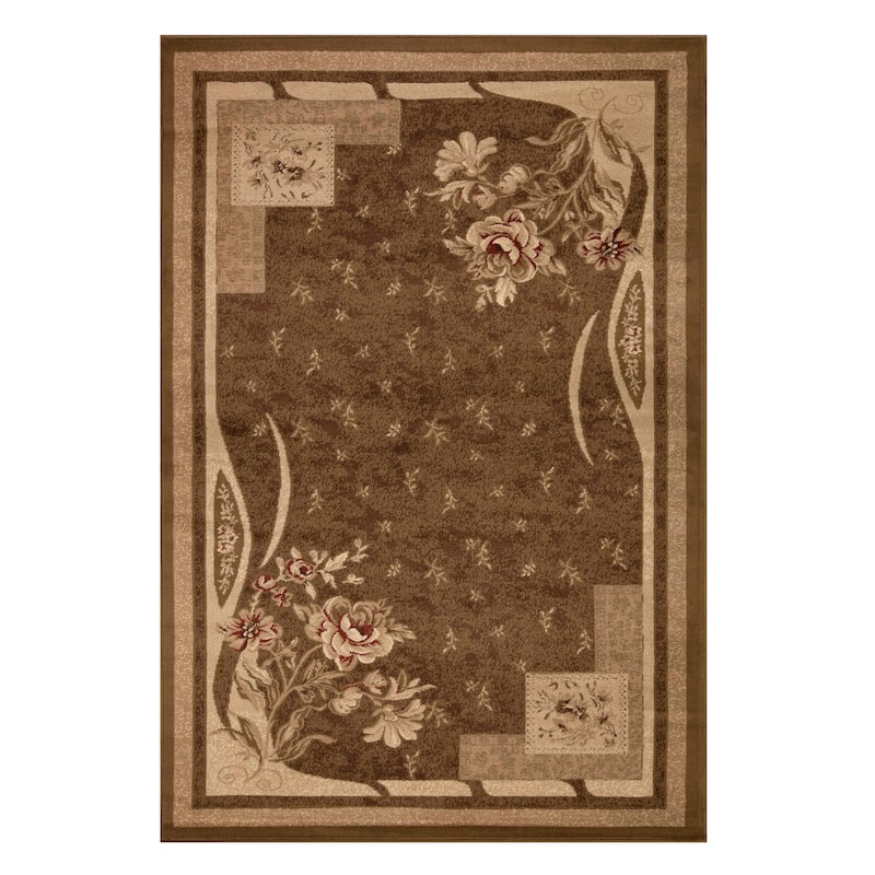 Superior Minimalist Modern Floral Power-Loomed Indoor Area Rug