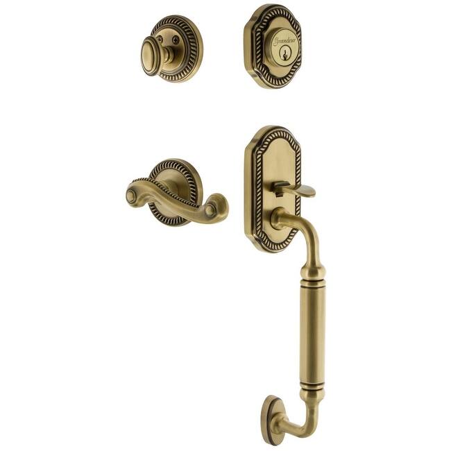 Grandeur Newport Solid Brass Rose Right Handed Keyed Entry Single