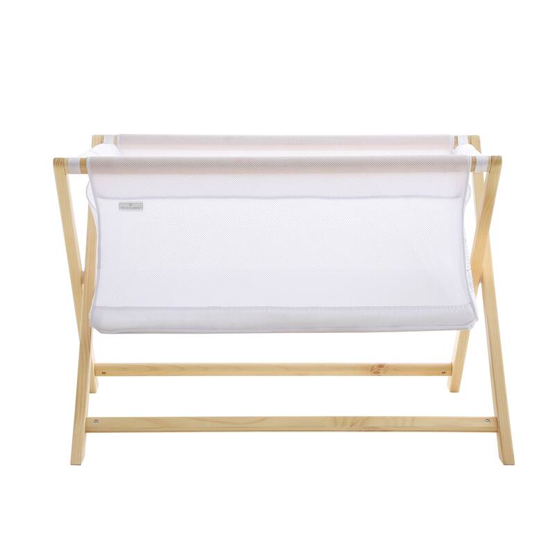 BreathableBaby Breathable Mesh Portable Sleeper, From Bedside to Travel - Beech & White