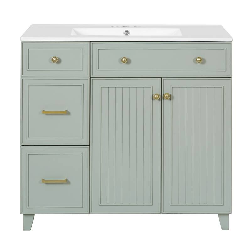 Bathroom Vanity With Sink In 36 Inch, Freestanding Bathroom Vanity With Soft Close Door