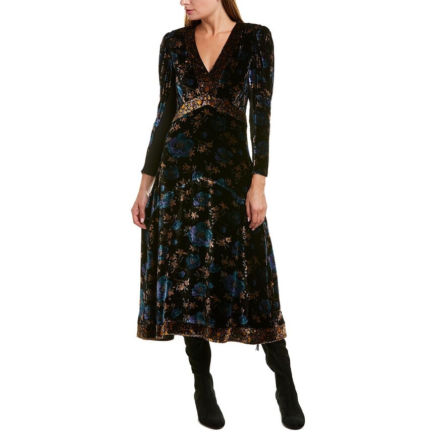 rebecca taylor floral velvet dress