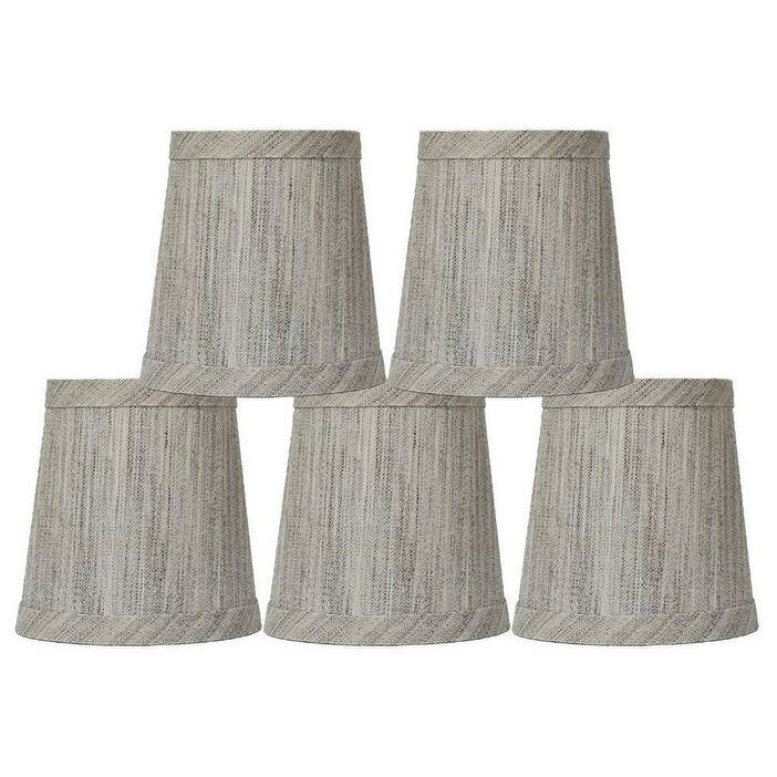 Linen Mini Chandelier Lamp Shade, Clip On, 4 inch Bottom Diameter, 4.75" Height