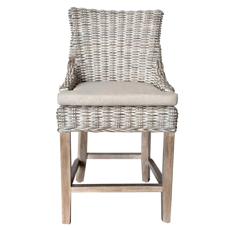 Alfresco Counter Stool Kuba Weave Savannah Wash 23.50 inch seat height