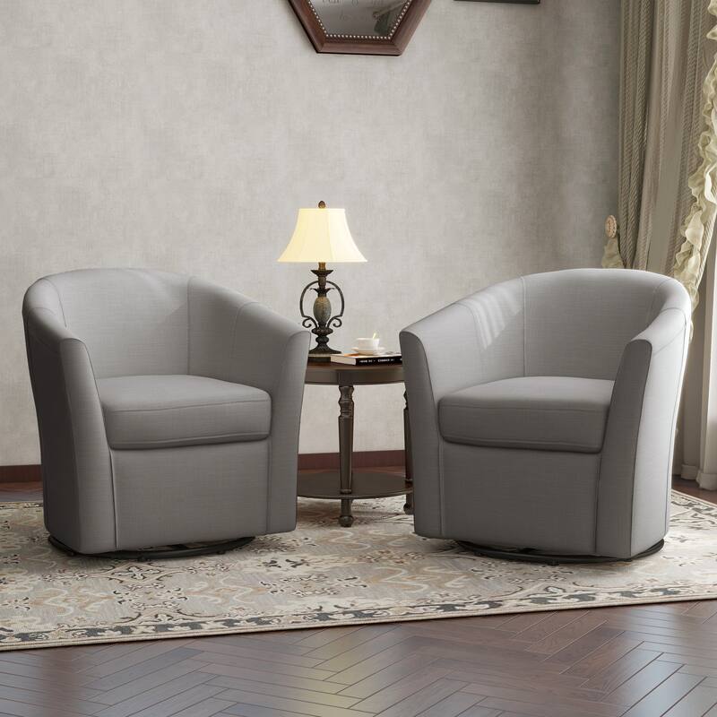 Swivel Accent Chair with Metal Base - 30.7"W x 29.9"H x 27.5"D - Coffee-2Pack