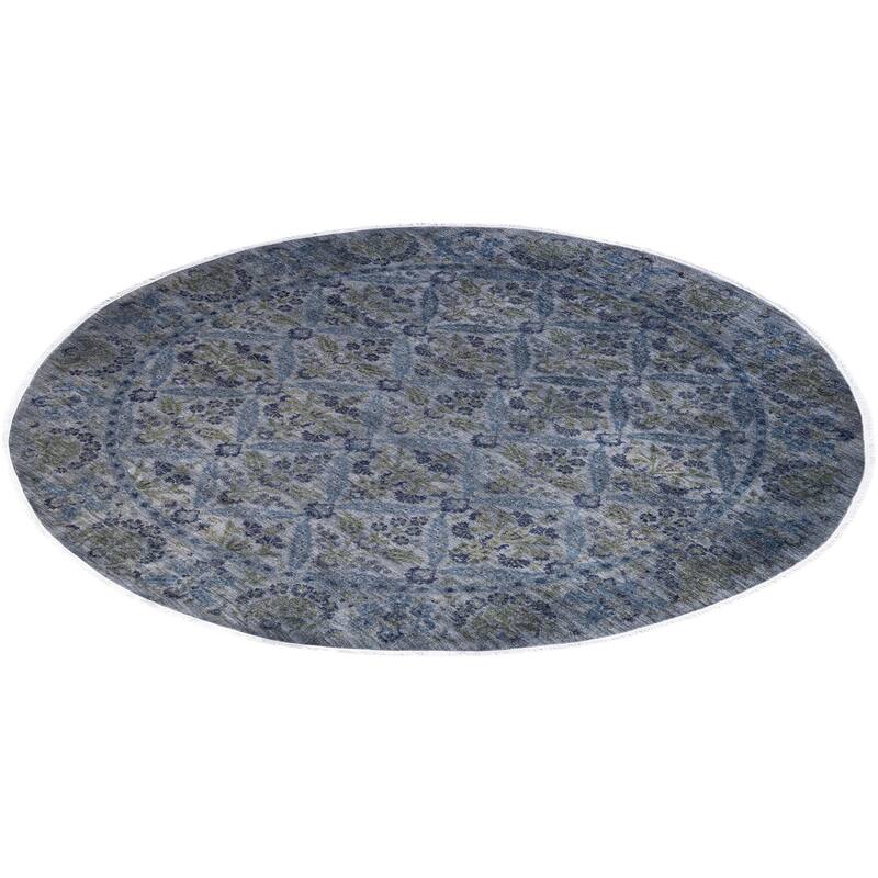 Vibrance One-of-a-Kind Hand-Knotted Area Rug - Gray, 8' 1" x 8' 1" - 8' 1" x 8' 1"