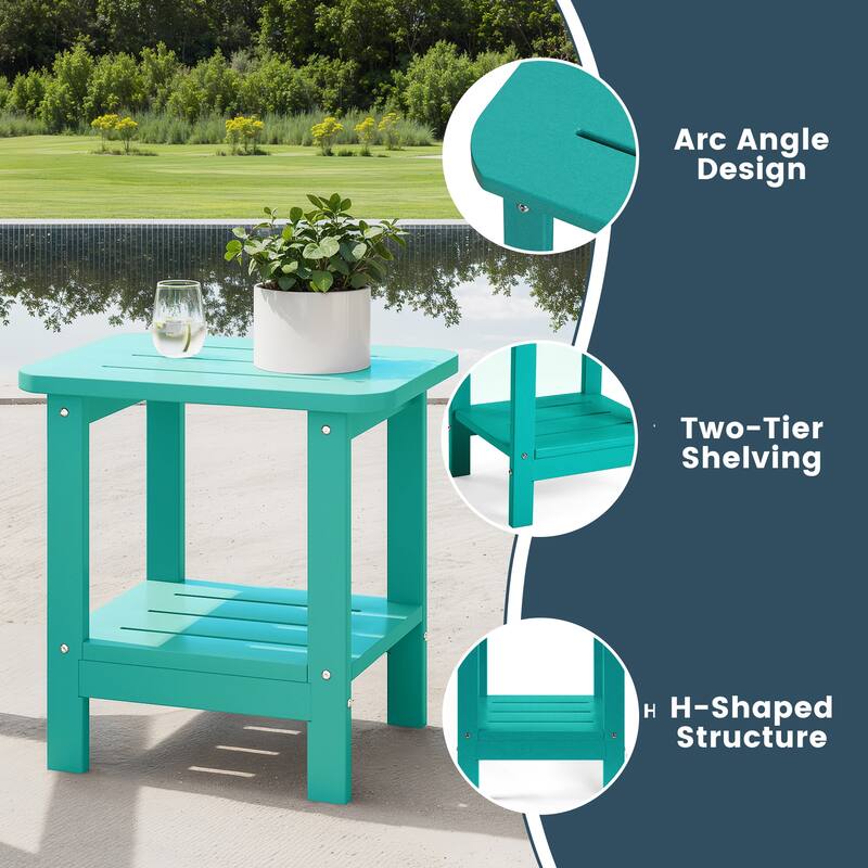 Brighton Outdoor 2-Piece Poly Reclining Chaise Set with Wheels & Cup Holder