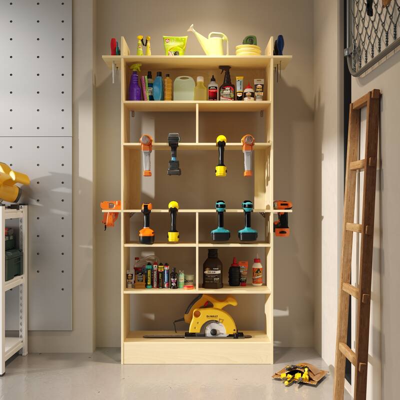 Tool Storage Cabinet 6 Layer Tool Storage Rack with Circular Saw Slot