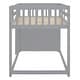preview thumbnail 13 of 13, Twin Over Twin Low Bunk Bed with Storage, Wood Floor Bunk Beds w/4 Drawers & 3 Shelves, for Kids, Girls Boys, Teens, Adults,Grey