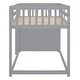 preview thumbnail 11 of 11, Twin over Twin Floor Bunk Bed with 4 Storage Drawers & 3 Shelves, Wooden Bunk Bed Frame w/Built-in Ladder, Safety Guardrail,Grey