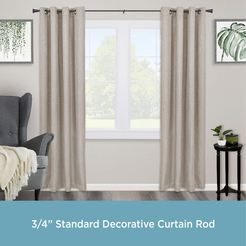 Kenney® Nile 3/4" Standard Decorative Window Curtain Rod, 36-66", Pewter
