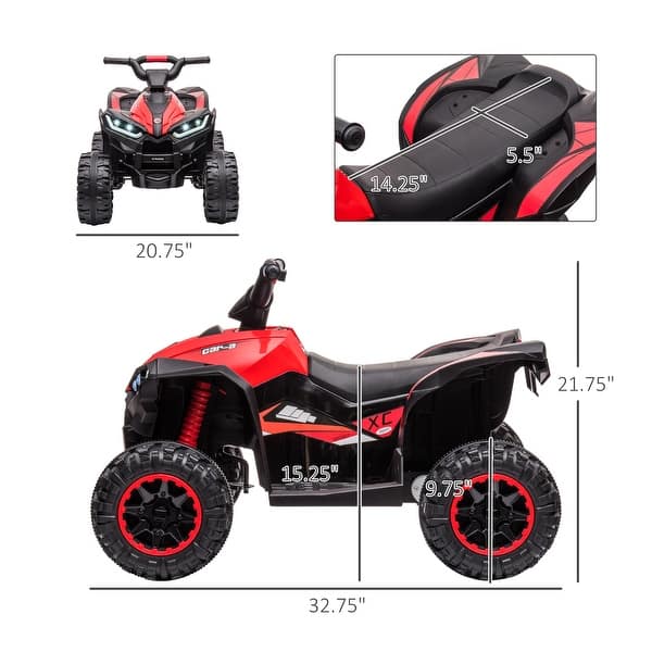 12V Electric ATV Ride-On for Kids, Featuring Horn, Headlights