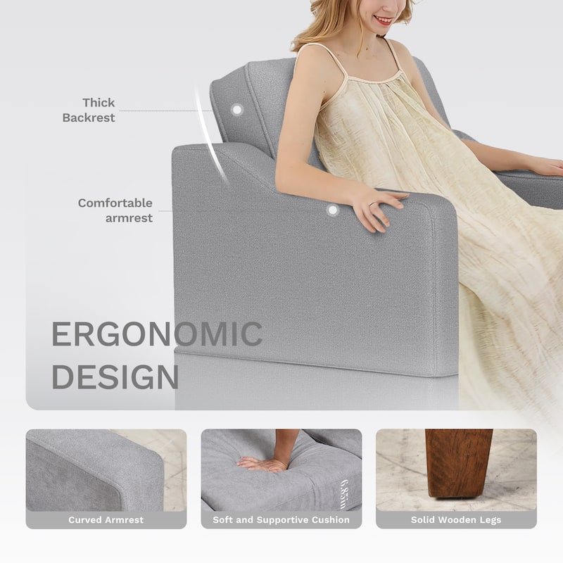 Sectional Couch Sofa, Comfy Modern Sofa for Living Room & Bedroom