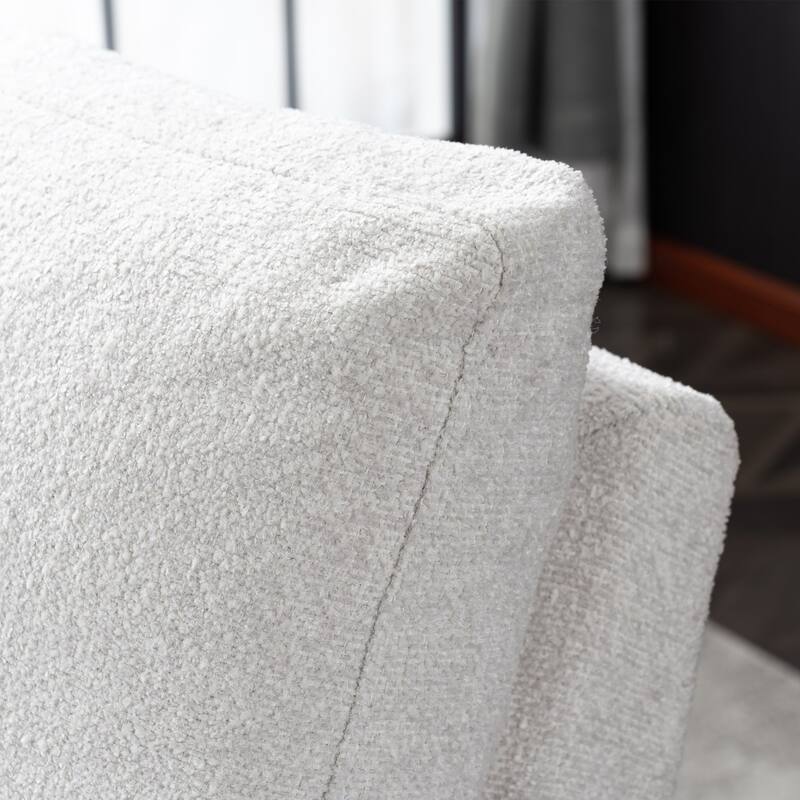 Modern Boucle Fabric Upholstered Accent Arm Chair for Living Room