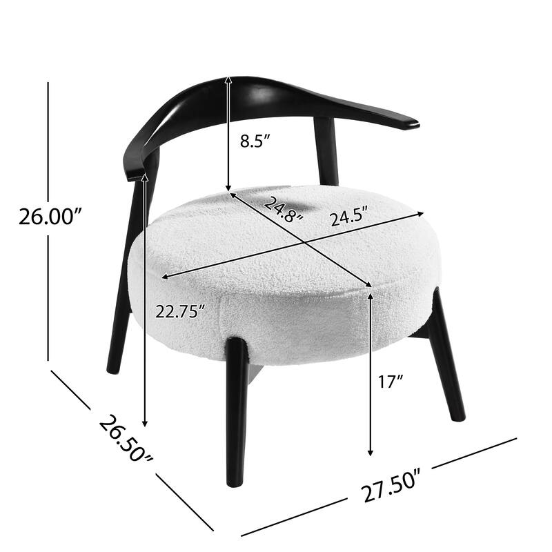 Modern Solid Wood Fabric Armrest Dining Chair with Cushion and Backrest for Dining Room Kitchen Living Room Terrace