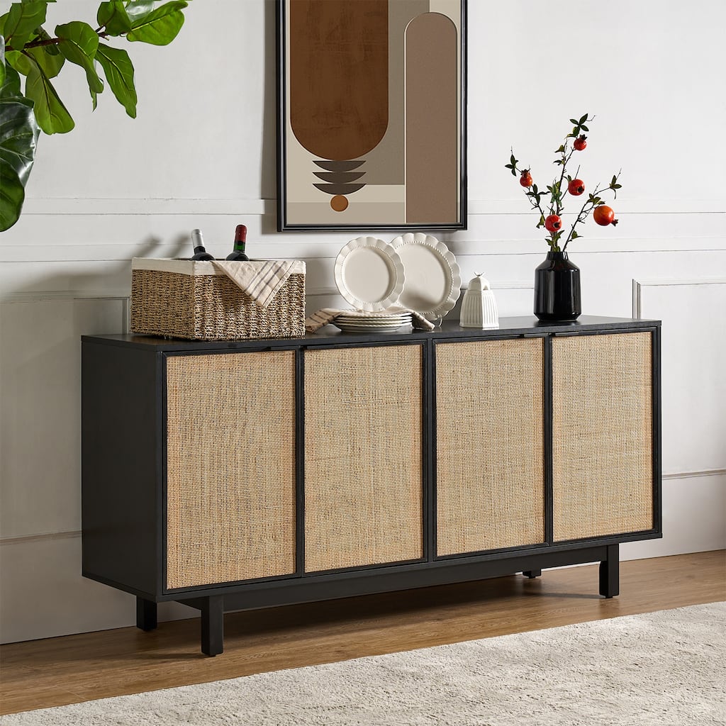 Heinz 63"Wide Contemporary Storage Sideboard with Adjustable Shelves by HULALA HOME