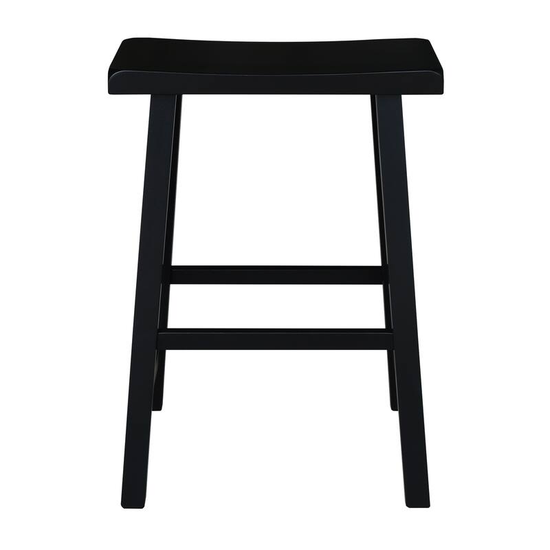 International Concepts Solid Wood Saddle Seat Dining Stool