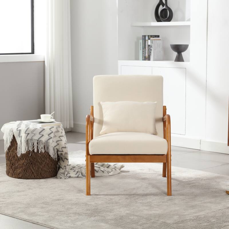 Modern Accent Chair Solid Wood Padding Lounge Armchairs - 23.23" * 29.53" * 30.71"