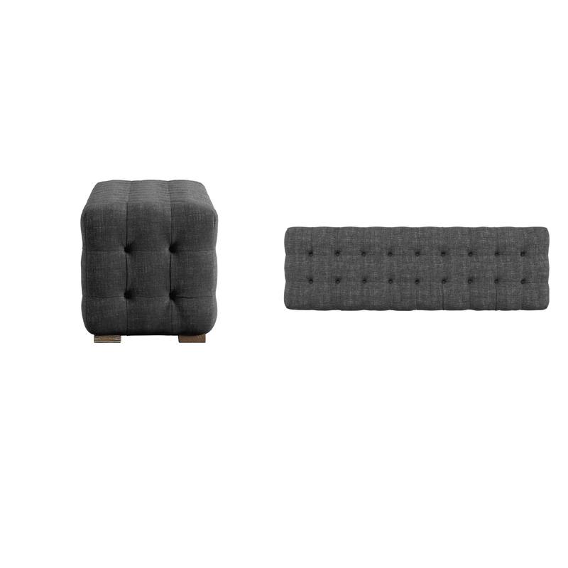 Gdansk Linen Fabric Tufted Bench