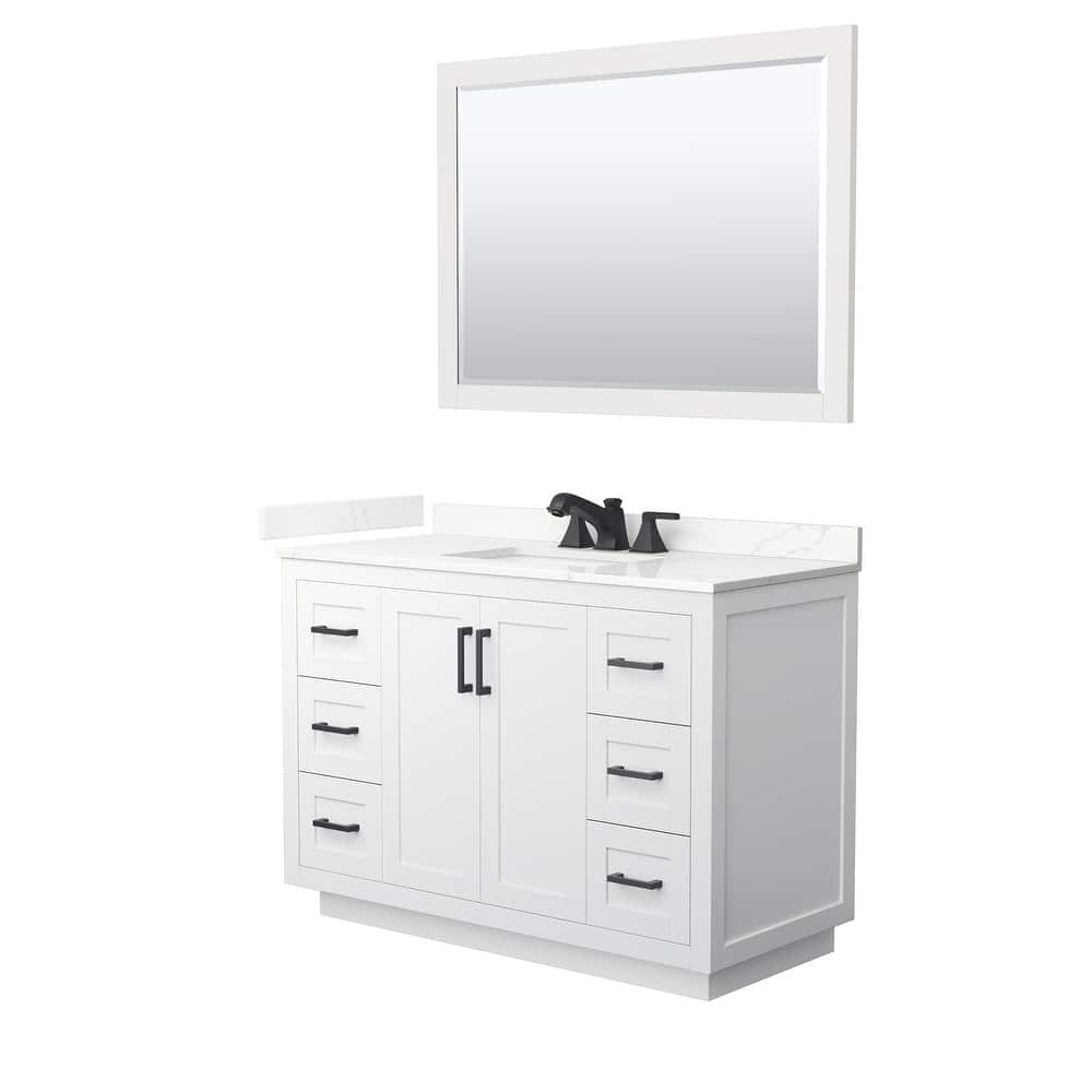 Miranda 48-inch Single Vanity, Quartz Top, 46-inch Mirror