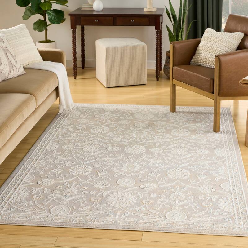 Nourison Isla Indoor only Persian Area Rug - Light/Grey - 5'3" x 7'
