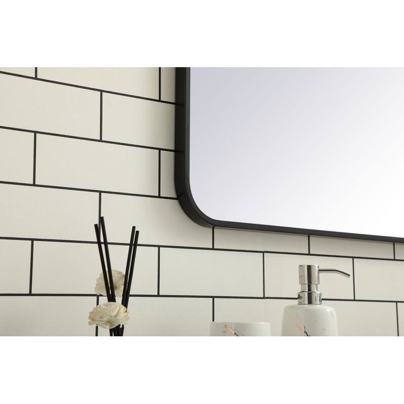 Ezra Soft Corner Metal Rectangular Mirror
