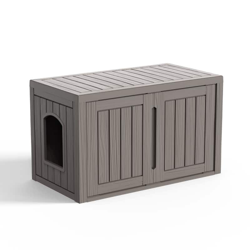 Resin outdoor cat house weatherproof anti-scratch anti-bite stray cats - Beige
