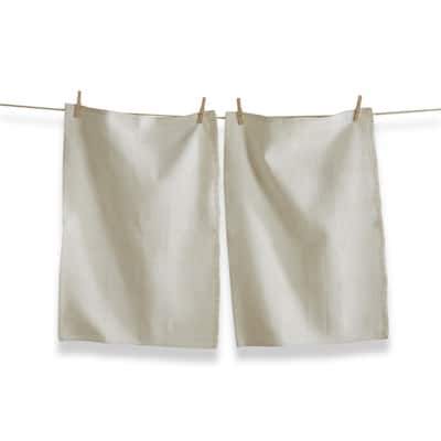 Classic Basketweave Cotton Dishtowel - White Kitchen Towel for Everyday Use, Machine Washable, 26" L x 18" W