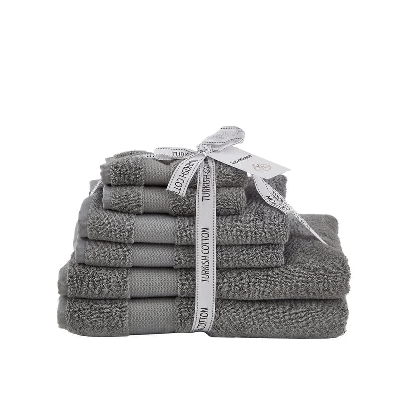 Fabstyles Diamond Turkish towel set of 6 (2 Hand, 2 Face 2 Bath towel)