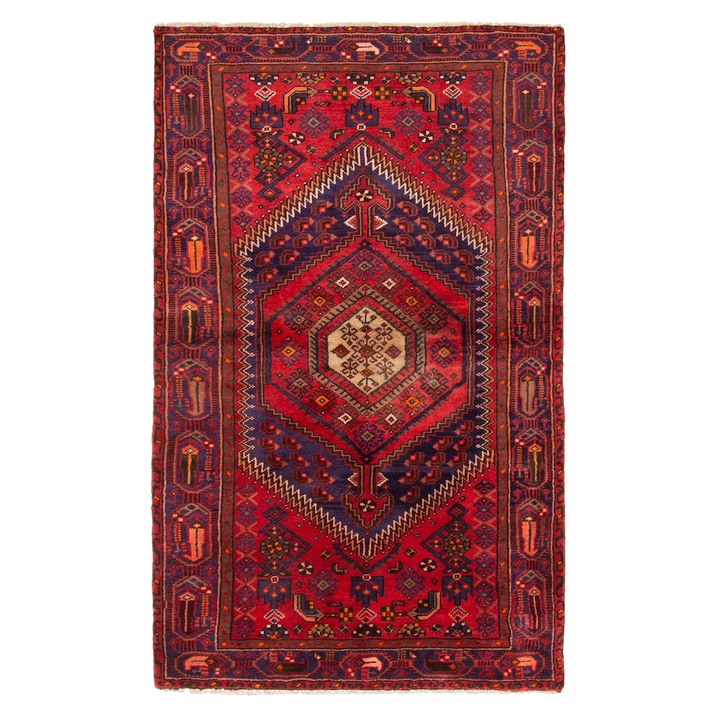 ECARPETGALLERY Hand-knotted Andelz Red Wool Rug - 4'1 x 6'8
