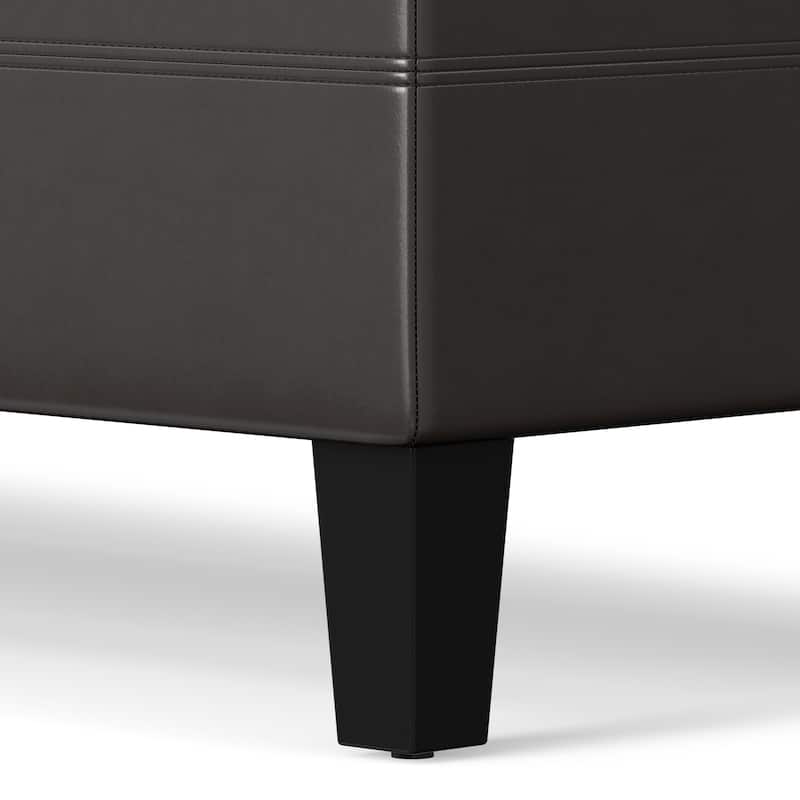 WYNDENHALL Halsey 48 inch Wide Contemporary Rectangle Ottoman Bench in Faux Leather