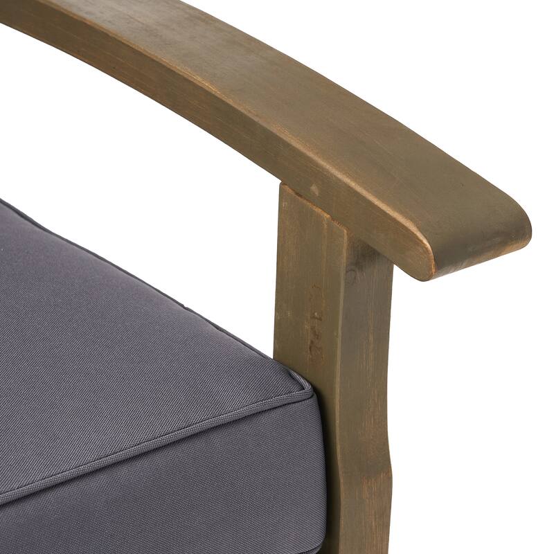 Roomfitters Outdoor Club Chair with Cushions, Durable Acacia Wood Frame and Weather-Resistant Seating