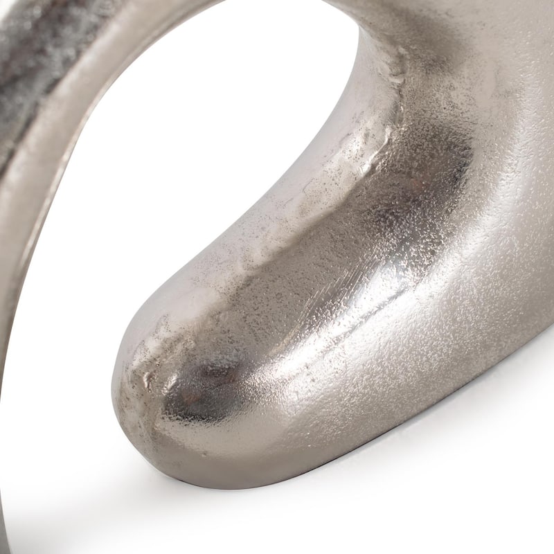 Shirin- Polished Silver Reverse Vase in Cast Aluminum- Short