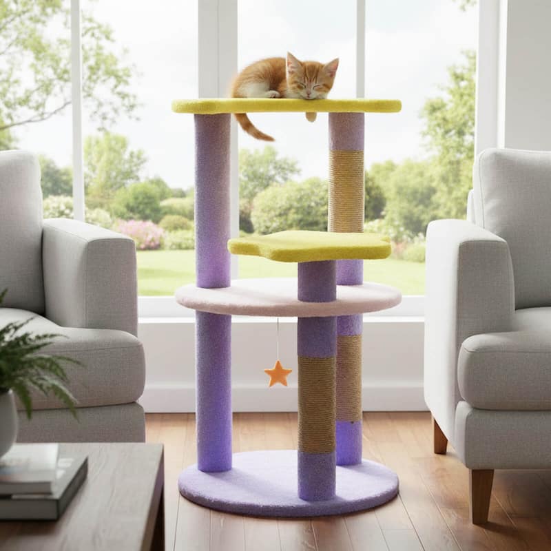 Costway 29” Cute Modern Cat Tree with Star & Moon Shaped Platforms, - See Details