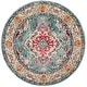 preview thumbnail 20 of 164, SAFAVIEH Monaco Lillie Boho Medallion Distressed Area Rug 5' Round - Light Blue/Fuchsia