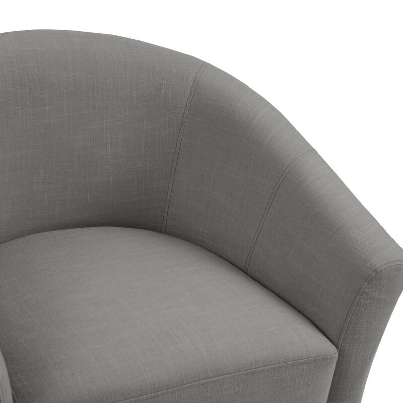 Set of 2 Upholstered Modern Barrel Accent Chair Wood Legs