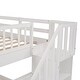 preview thumbnail 23 of 26, Stylish & Simple Stairway Full-Over-Full Bunk Bed with Drawer, Storage and Guard Rail for Bedroom, Versatility Galore, Grey