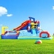 preview thumbnail 4 of 11, Inflatable Water Park with Slide and Blower,Outdoor Bounce House Splash Pool, ETL Certified Blower Included,Backyard Water Slide